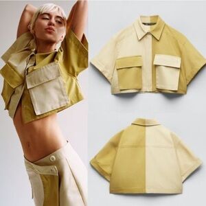 Zara cropped shirt